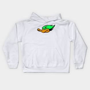 Green Duck Face Logo Kids Hoodie